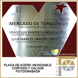 PLaca Fotograbada, PLaca Acero Inoxidable